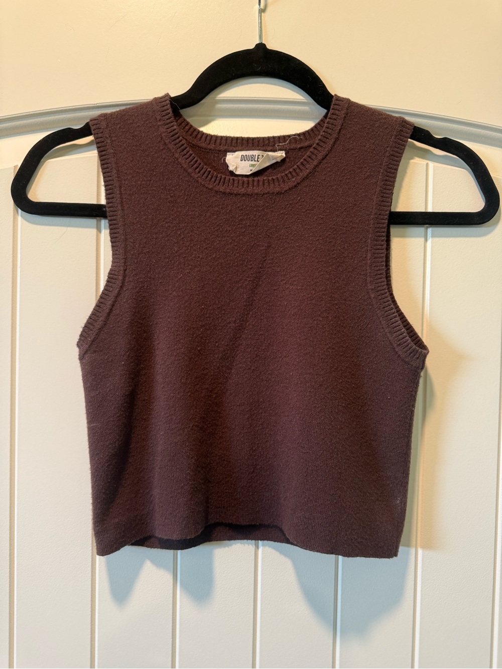 Double Zero Sleeveless Knit Tank in Brown